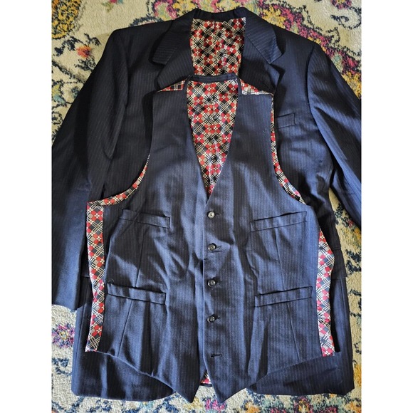 Richard Bennett Photo Metric suit jacket & VEST -- SEE MEASUREMENTS -- APPROX 44 - Picture 2 of 14